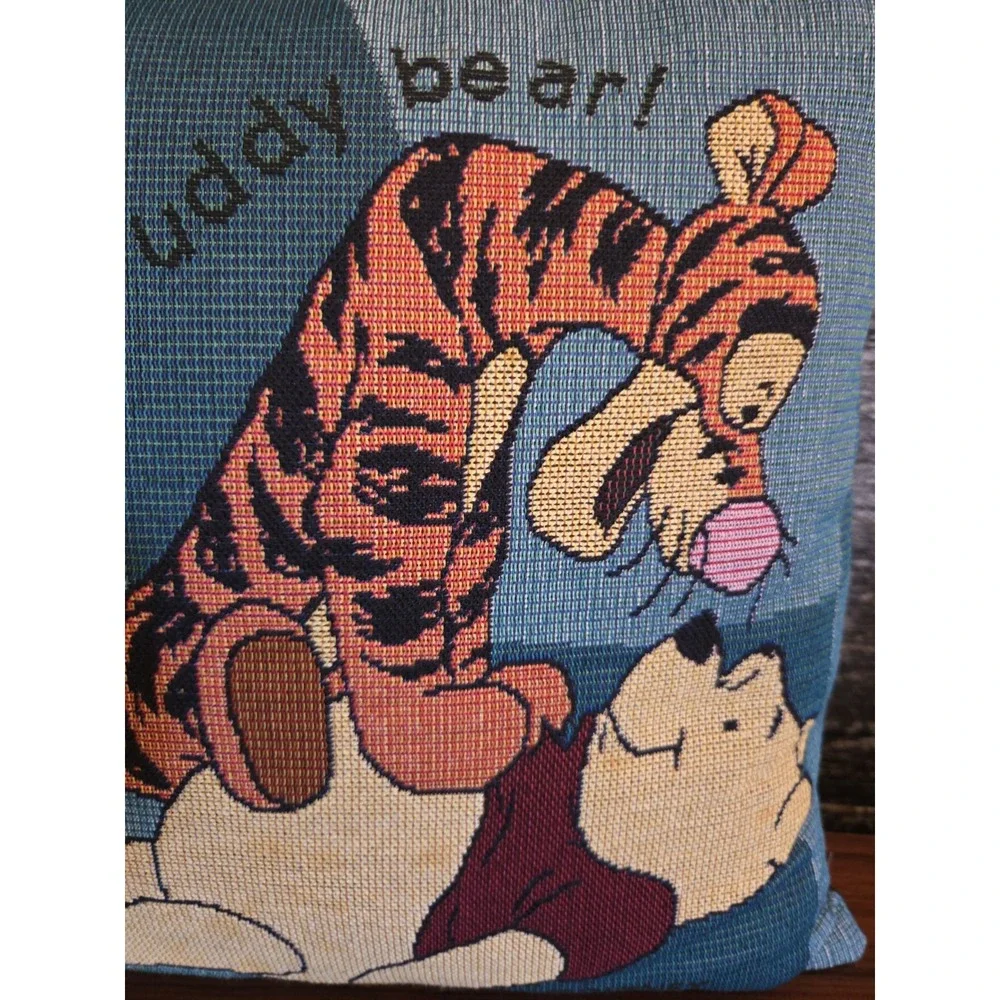 VTG Disney POOH BEAR TIGGER 11 x 11 Tapestry Throw Pillow 